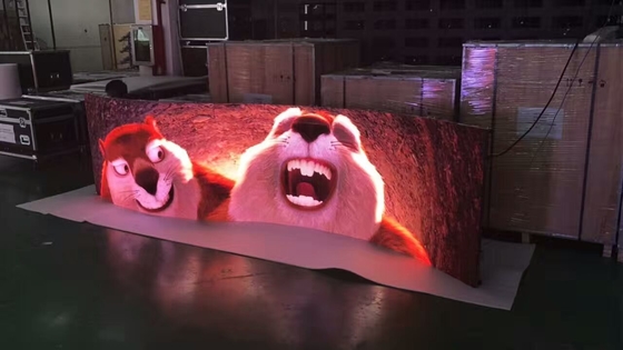 Màn hình Led màn hình cong đầy đủ màu 3,9 cho thuê trong nhà Màn hình Led sân khấu với góc nhìn 140º
